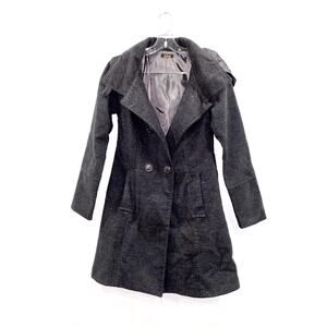 LOLA long gray peacoat trench coat Size S